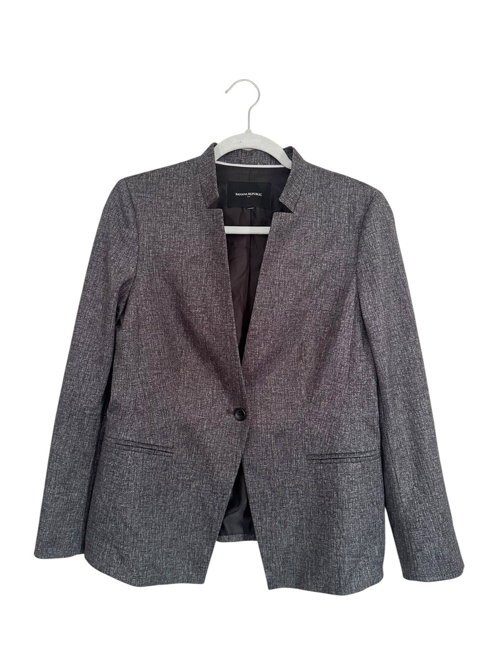 Banana Republic Machine Washable Heathered Ponte Inverted Collar Suit Blazer 6P